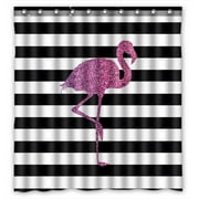 black and white shower curtains nautical ykcg glitter pink flamingo black and white stripes waterproof fabric bathroom shower curtain 66x72 inches curtains black and white shower curtains nautical ykcg glitter pink flamingo black and white stripes waterproof fabric bathroom shower curtain 66x72 inches curtains